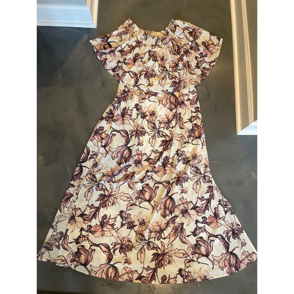 A Beautiful Soul Altar'd State Floral Maxi Dress Off Shoulder Size B/18-20 Pink